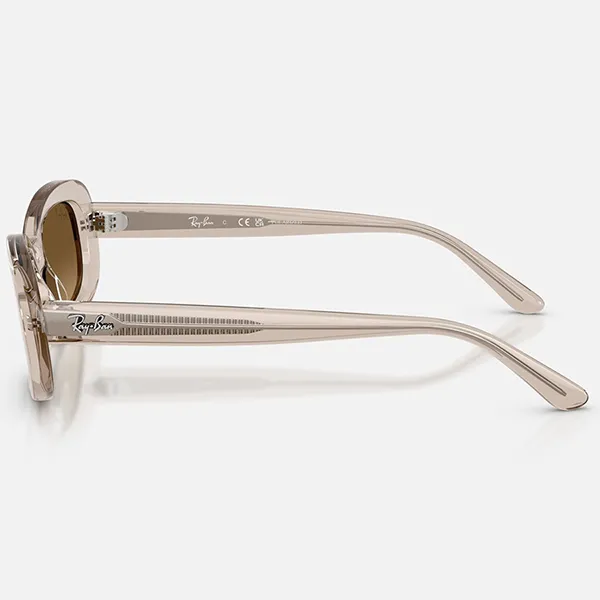 Kính Mát Unisex RayBan 0RB2221F 6827M2 Transparent Beige Gradient Brown Polarized Sunglasses Màu Nâu Be