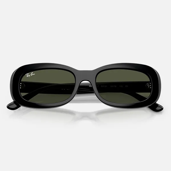 Kính Mát Unisex RayBan 0RB2221F 901/31 Black Green Sunglasses Màu Xanh Đen