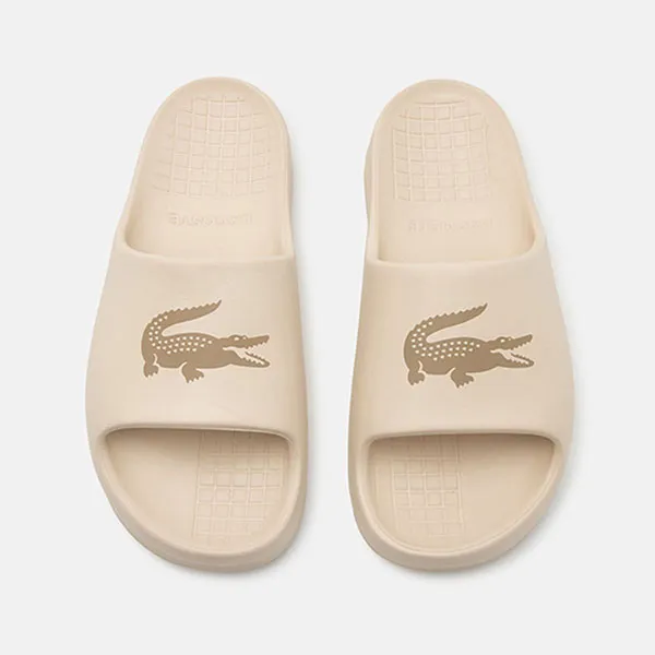 Dép Lacoste Serve Slide 2.0 Pool Slides Off White/Tan Màu Be Trắng Size 7
