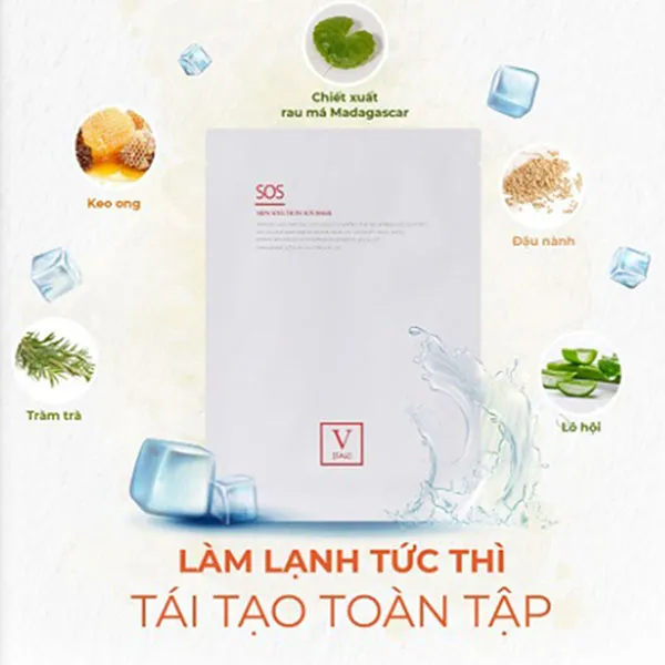 Mặt Nạ Fau Skin Solution SOS Mask Hỗ Trợ Phục Hồi Giảm Đỏ, Làm Dịu Da (Hộp 10 Miếng)