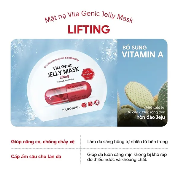 Mặt Nạ Hỗ Trợ Nâng Cơ, Nuôi Dưỡng Da Chuyên Sâu Banobagi Vita Genic Jelly Mask Lifting 30g