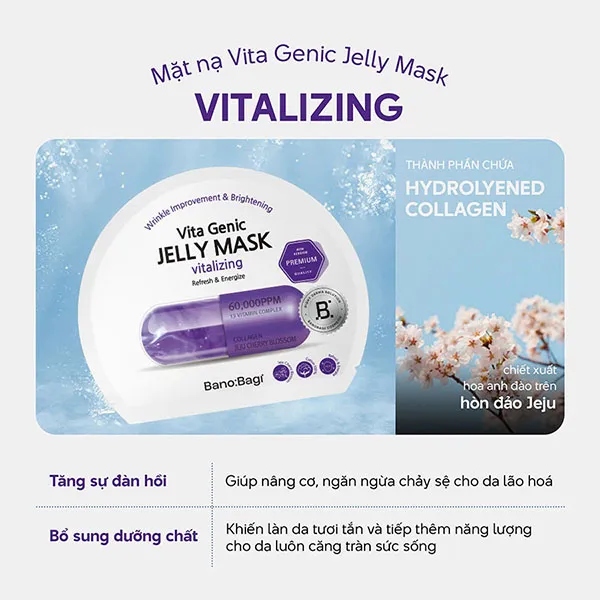 Mặt Nạ Hỗ Trợ Trẻ Hóa, Tăng Đàn Hồi Da Banobagi Vita Genic Jelly Mask Vitalizing