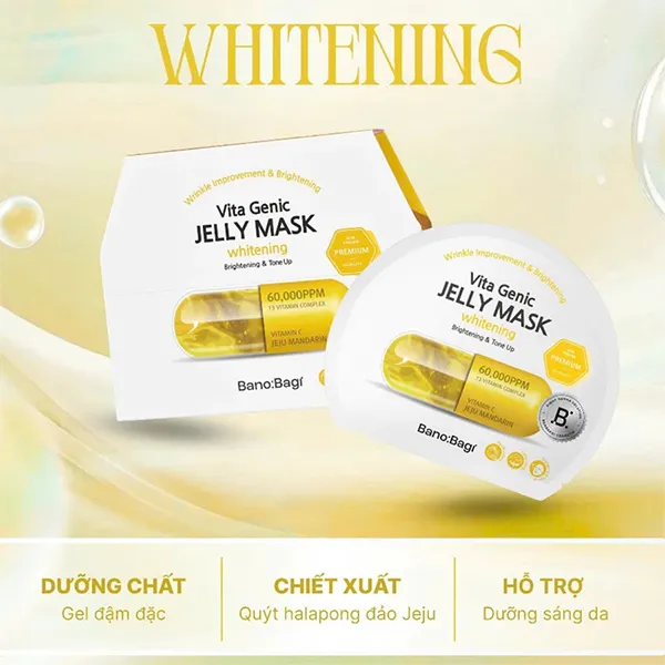 Mặt Nạ Sáng Da Mờ Thâm, Cải Thiện Tông Da Banobagi Vita Genic Jelly Whitening