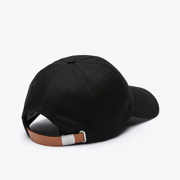 Mũ Unisex Lacoste Contrast Strap And Oversized Crocodile Cap RK4711 Black Màu Đen