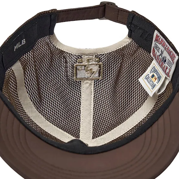 Mũ MLB Korea Sportive Color Block Mesh Cap New York Yankees 3AMCV0463-50BRS Màu Nâu Trắng