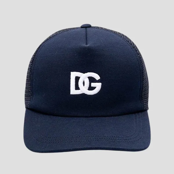 Mũ Nam Dolce & Gabbana Logo-Embroidered DG Trucker Cap In Blue GH885Z HU7AL B0665 Màu Xanh Than Size 58