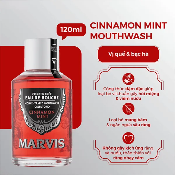 Nước Súc Miệng Marvis Cinnamon Mint 120ml