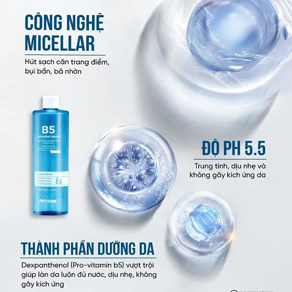 Nước Tẩy Trang Phục Hồi Da Pretty Skin Cleansing Water 500ml