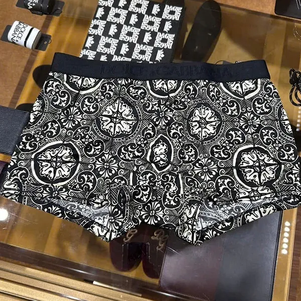 Quần Lót Nam Dolce & Gabbana D&G Thigh High Broccoli M3A03J HS7BF Màu Đen Trắng Size 3