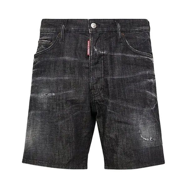 Quần Short Nam Dsquared2 Distressed-Effect Denim S74MU0858S30357 Màu Đen Xám Size 44