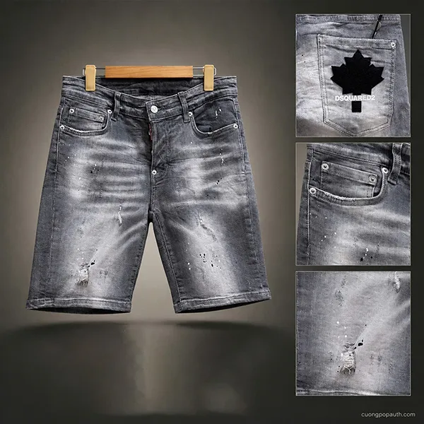 Quần Short Nam Dsquared2 Washed And Torn Both Thighs S74MU0607 S30342 Màu Xám Size 44