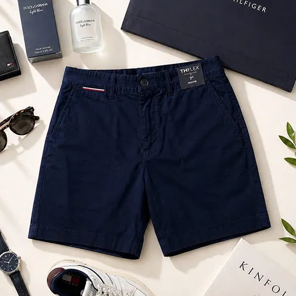 Quần Short Nam Tommy Hilfiger Men's 7-Inch Regular Fit Comfort Shorts 04502 DWS Màu Xanh Navy Size 29