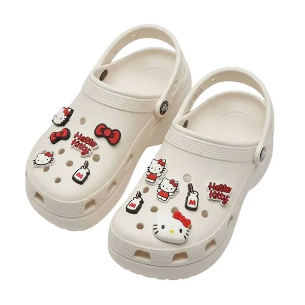 Set 13 Charm Cho Dép Crocs Jibbitz Hello Kitty Red Màu Đỏ Trắng