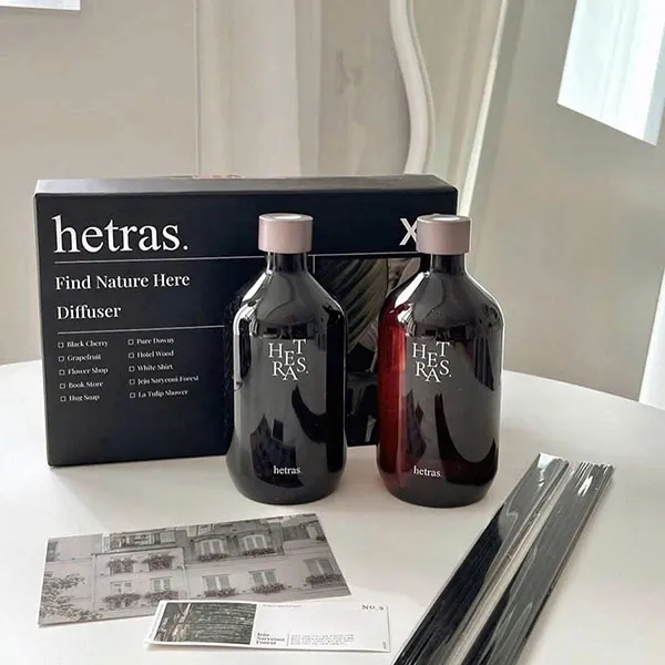 Set 2 Chai Tinh Dầu Nước Hoa Khuếch Tán Hương Thơm Hetras Hotel Wood (2 x 500ml)