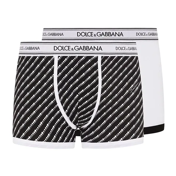 Set 2 Quần Lót Nam Dolce & Gabbana D&G Sprays M9B00J ONL16 Màu Trắng Đen Size 3