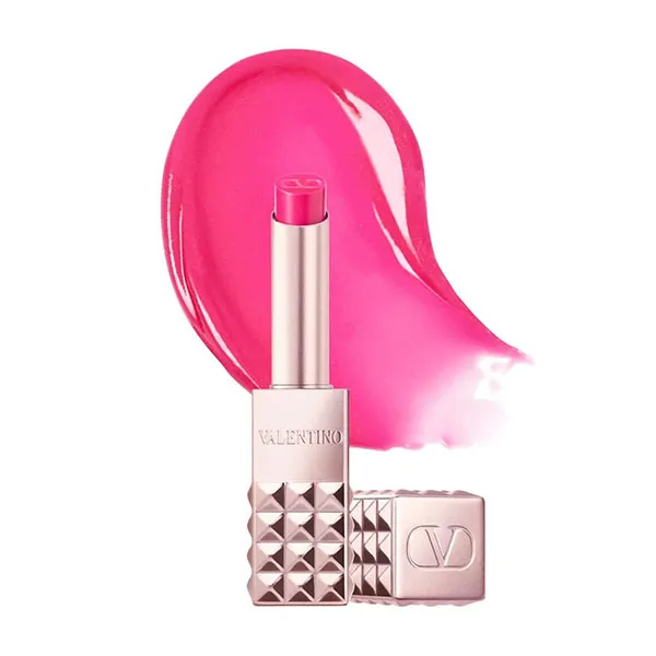 Set Son Dưỡng + Gương Valentino Spike Disco Lip Balm 302R Extra Pink Màu Hồng Tươi