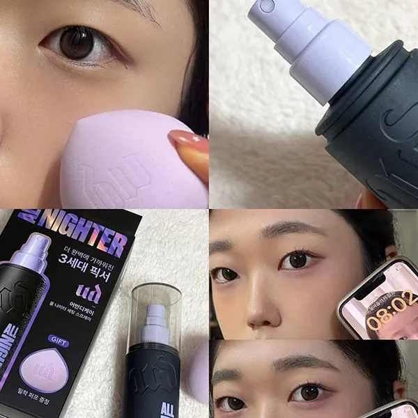 Set Xịt Khoá Nền MakeUp Urban Decay All Nighter Waterproof Natural Finish Setting 2 Món