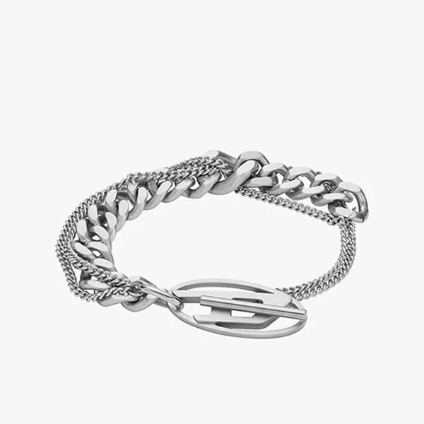 Vòng Đeo Tay Unisex Diesel Layer Dx1550040 Màu Bạc