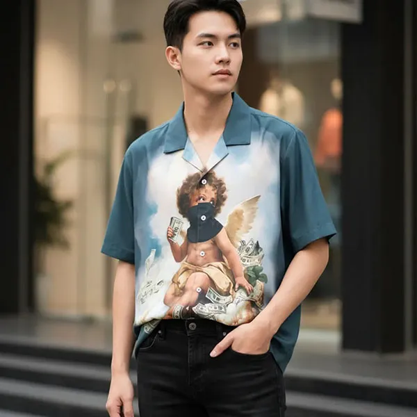 Áo Sơ Mi Nam Reason Clothing Multi RCS6FM-605 Màu Xanh Họa Tiết Size S