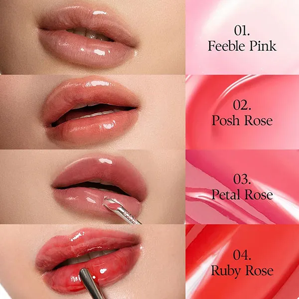 Son Bóng D'Alba Plumping Lip Glow Volumizer 04 Ruby Rose Màu Đỏ Hồng Lạnh