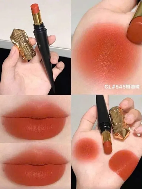 Son Christian Louboutin Rouge Stiletto Lumi Matte 545L Marma Kiss Màu Cam Cháy
