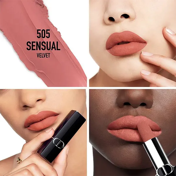Son Dior Rouge Dior Couture Lipstick Velvet Finish 505 Sensual Màu Hồng Nude