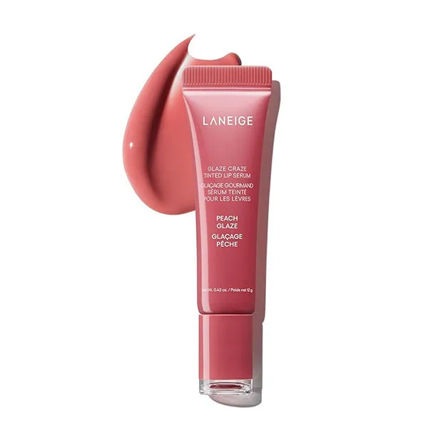 Son Dưỡng Laneige Glaze Craze Tinted Lip Serum Peach Glaze Màu Cam Đào 12g