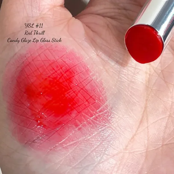 Son Dưỡng Yves Saint Laurent YSL Lip Rouge Volupte Candy Glaze 11 Red Thrill Màu Đỏ Cam