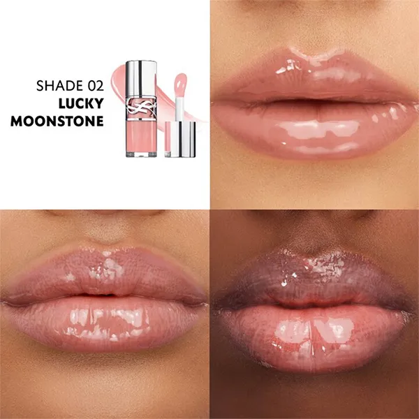 Son Dưỡng Yves Saint Laurent YSL Loveshine Plumping Lip Oil Gloss 2 Lucky Moonstone Màu Hồng Nhạt