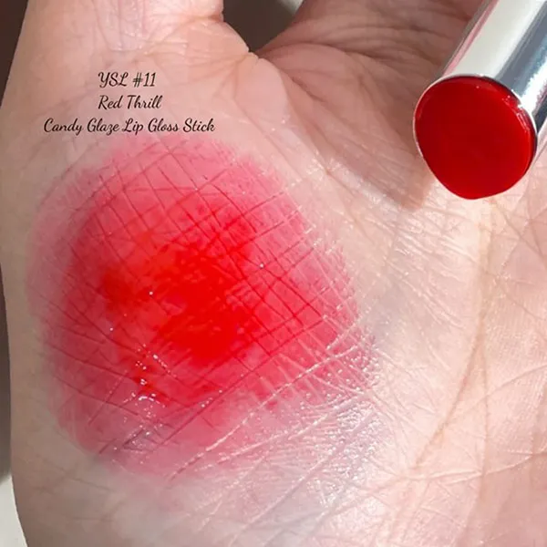 Son Dưỡng Yves Saint Laurent YSL Rouge Volupte Candy Glaze Màu 11 Red Thrill Đỏ Cam