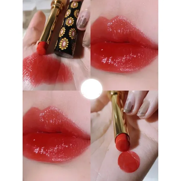 Son Gucci Rouge De Beauté Brillant 25 Goldie Red Màu Đỏ Cổ Điển