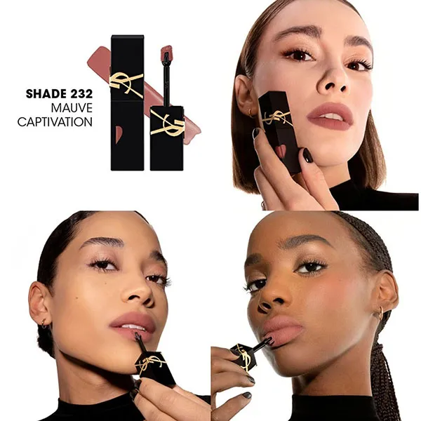 Son Kem YSL Yves Saint Laurent The Inks Vinyl Blur 232 Mauve Captivation Màu Hồng Đất