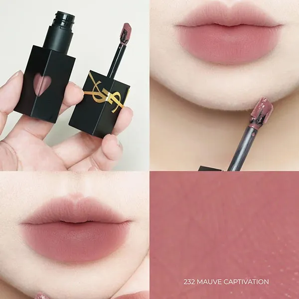 Son Kem YSL Yves Saint Laurent The Inks Vinyl Blur 232 Mauve Captivation Màu Hồng Đất