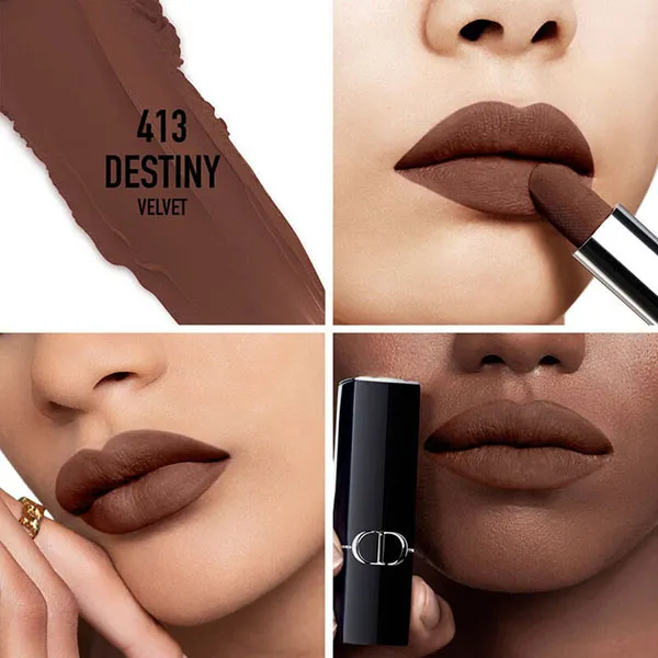 Son Lì Dior Rouge Dior Couture Velvet 413 Destiny Màu Đỏ Nâu Đất