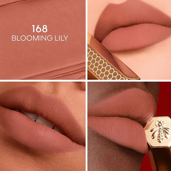 Son Lì Guerlain Kisskiss Honey Infused Intense Lipstick 168 Blooming Lily Màu Nude Đất