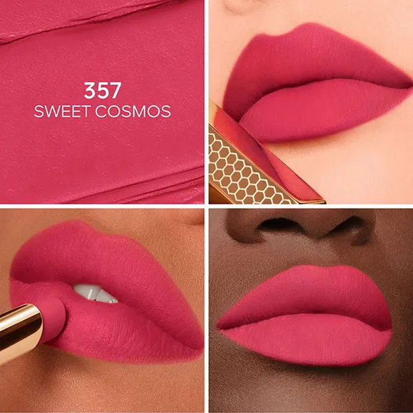 Son Lì Guerlain Kisskiss Honey-Infused Intense Lipstick 357 Sweet Cosmos Màu Hồng Cánh Sen