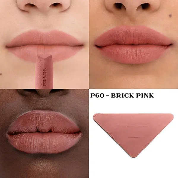 Son Lì Prada Monochrome Hyper Matte Lipstick P60 Brick Pink Màu Hồng Nâu