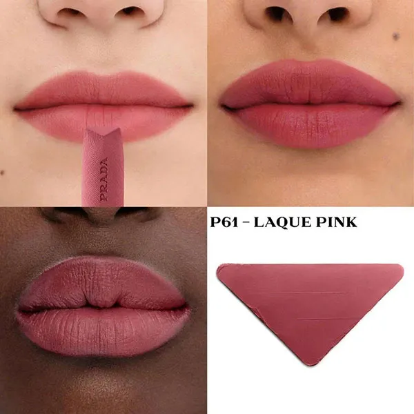Son Lì Prada Monochrome Hyper Matte Lipstick P61 Laque Pink Màu Hồng Đỏ