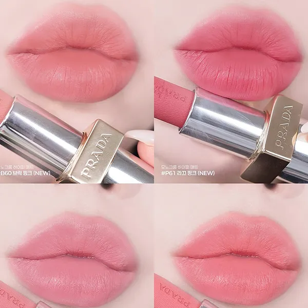 Son Lì Prada Monochrome Soft Matte Màu P161 Sunset Pink Hồng San Hô