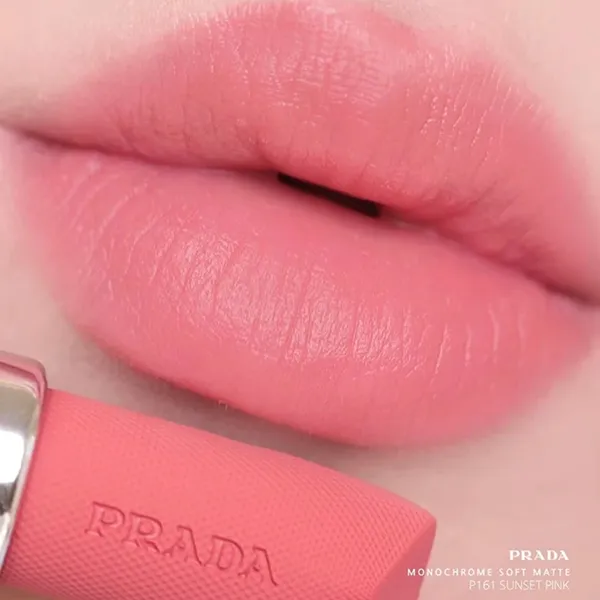 Son Lì Prada Monochrome Soft Matte Màu P161 Sunset Pink Hồng San Hô
