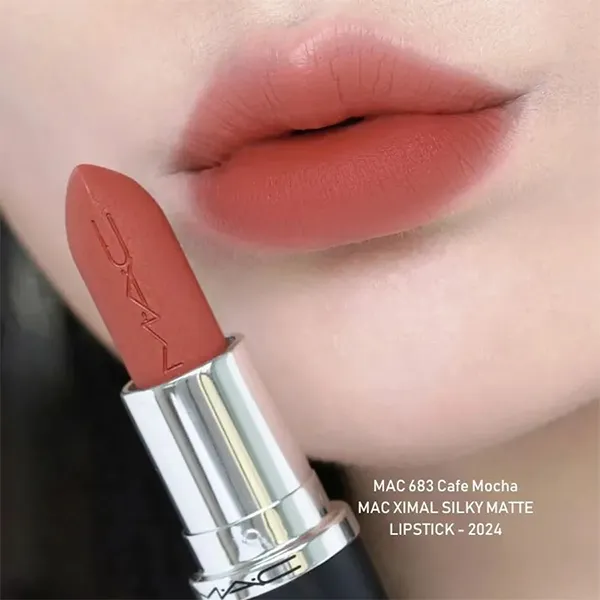 Son Lì MAC Ximal Silky Matte Lipstick 683 Cafe Mocha Màu Cam Đào Nude