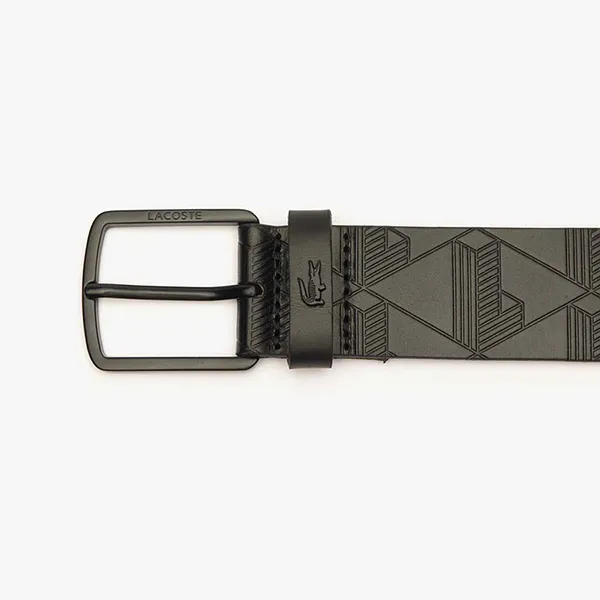 Thắt Lưng Nam Lacoste Men's Monogram Leather Belt RC4093 000 Màu Đen Size 100