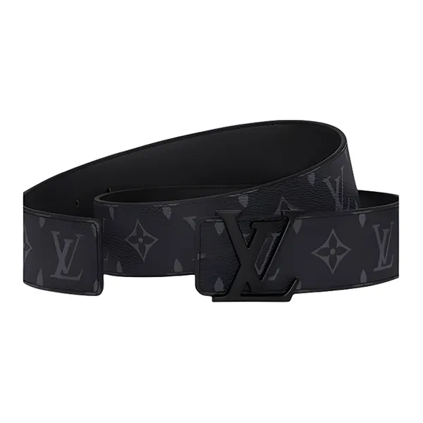 Thắt Lưng Nam Louis Vuitton LV Men Monogram Leather Belt Black 4cm Wide M4482 Màu Đen Size 90