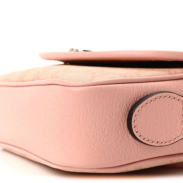 Túi Đeo Chéo Nữ Gucci GG Supreme Monogram Textured Dollar Calfskin Mini Ophidia Flap Rose Pink Màu Hồng Rose