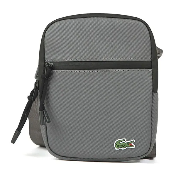 Túi Đeo Chéo Nam Lacoste Men's Flat Crossover Bag Màu Xám