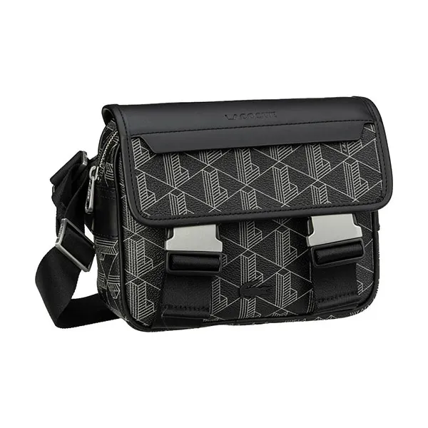 Túi Đeo Chéo Nam Lacoste Crossbody Bag The Blend In Black Màu Đen Họa Tiết