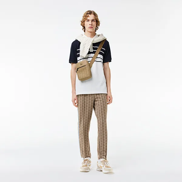 Túi Đeo Chéo Nam Lacoste Men's Monogram Satchel NH4486MR C87 Màu Be