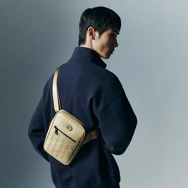 Túi Đeo Chéo Nam Lacoste Men's Monogram Satchel NH4486MR C87 Màu Be