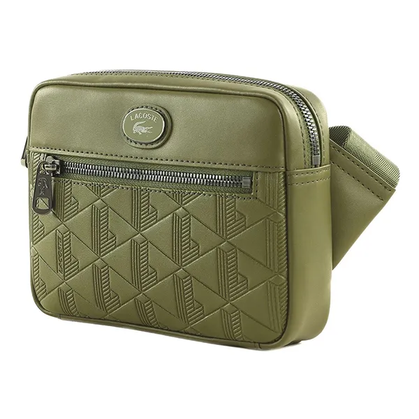 Túi Đeo Chéo Nam Lacoste Monogram Reporter Bag NH4401MR N62 Màu Xanh Rêu