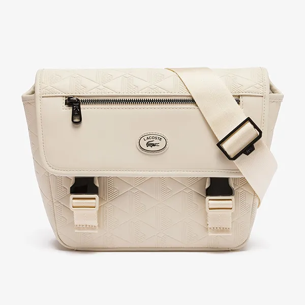 Túi Đeo Chéo Nam Lacoste Nomogramme Small Crossbody Bag NH4655MR M97 Màu Trắng Kem